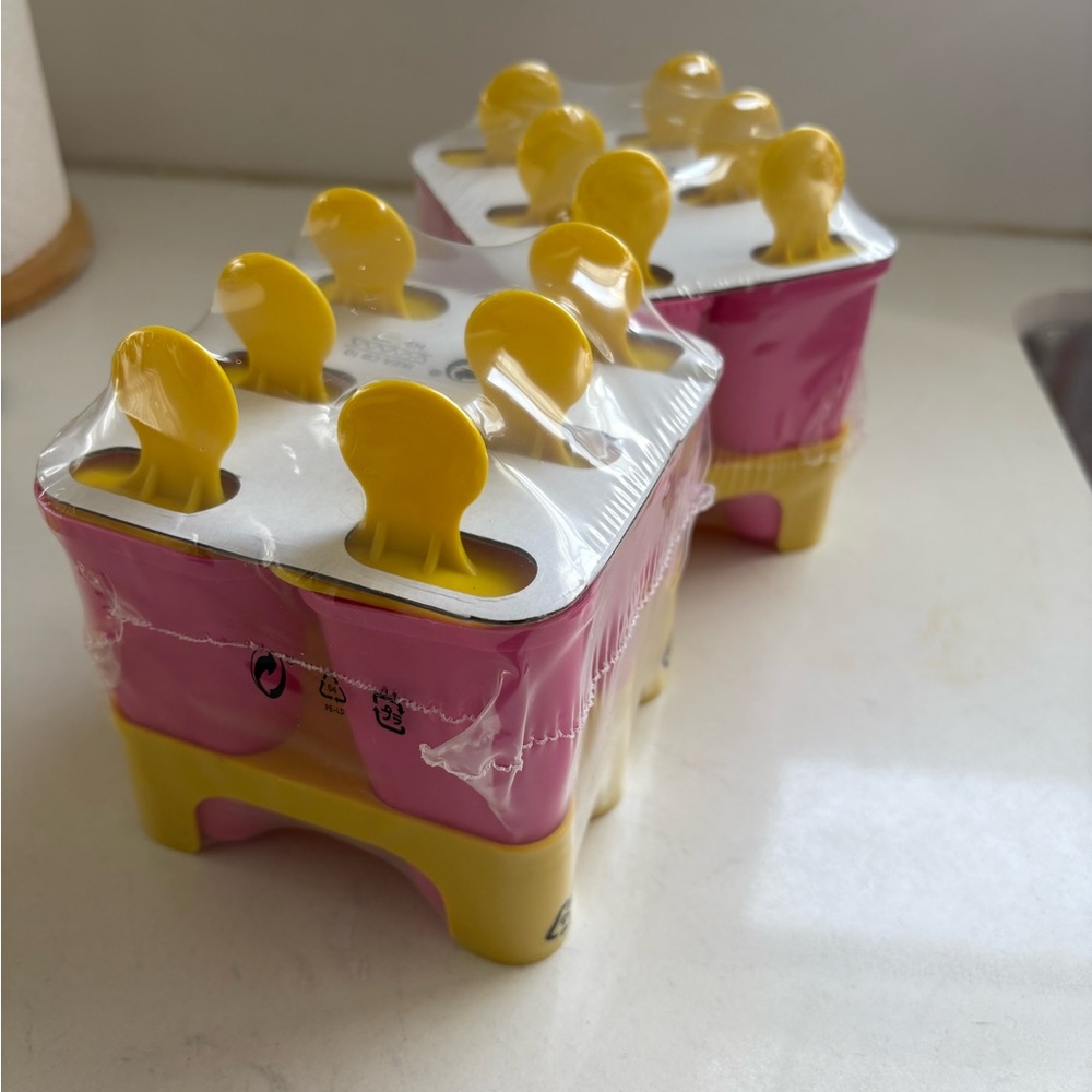 Pink and Yellow Popsicle Mold Set